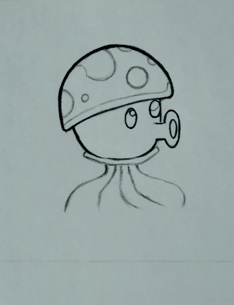How to draw a simple mushroom 4