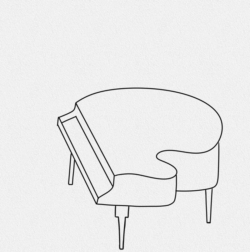 How to draw a simple piano 4
