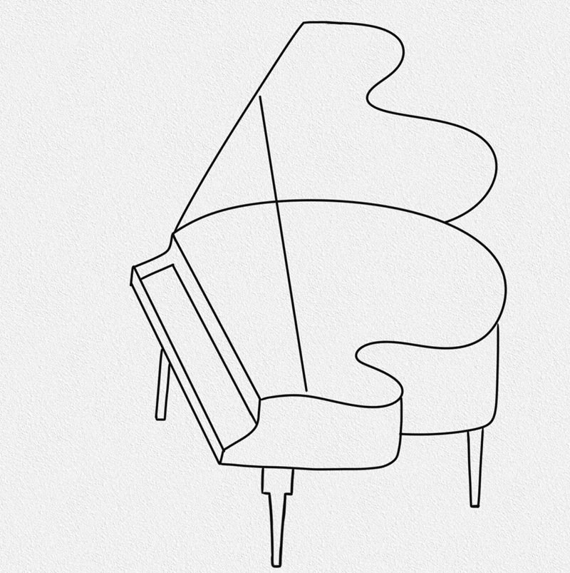How to draw a simple piano 5