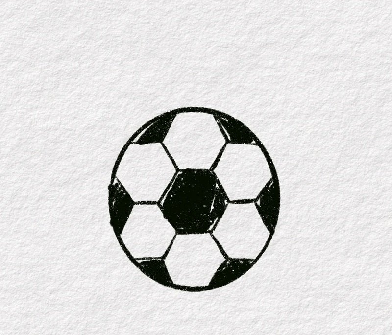 How to draw a simple soccer ball