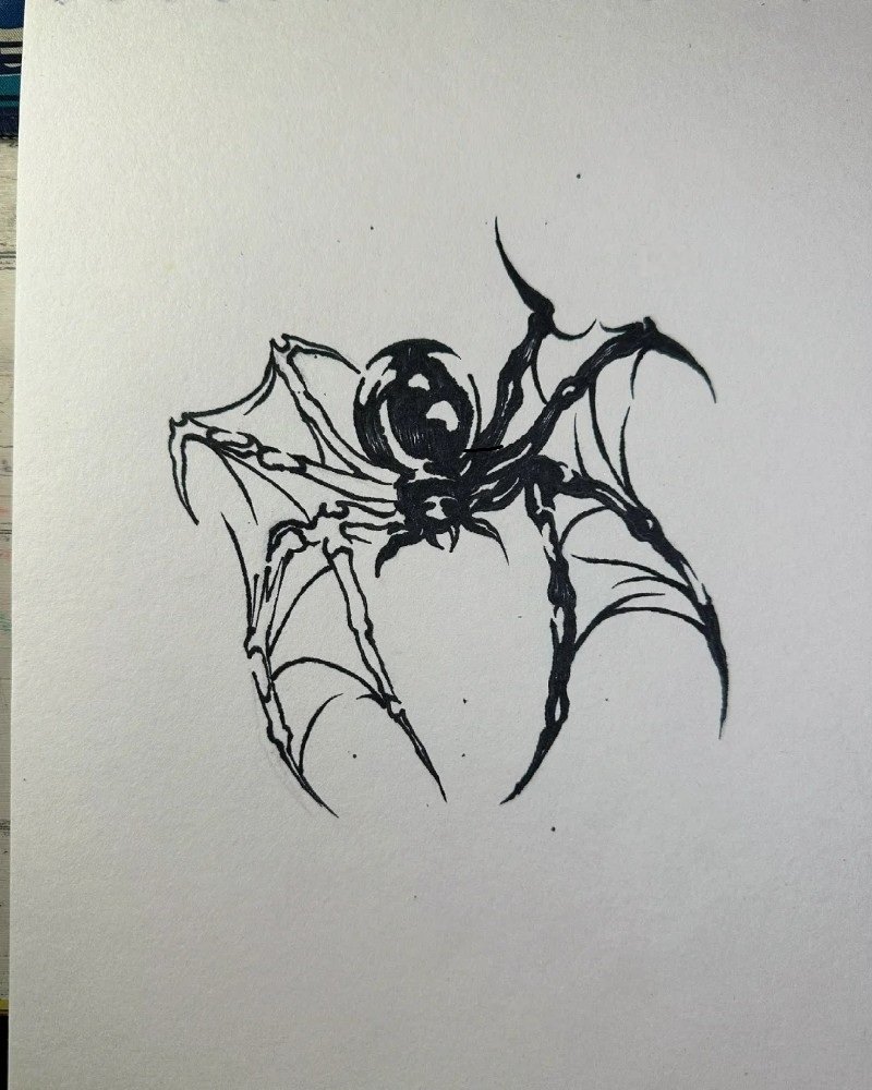 How to draw a simple Spider 6