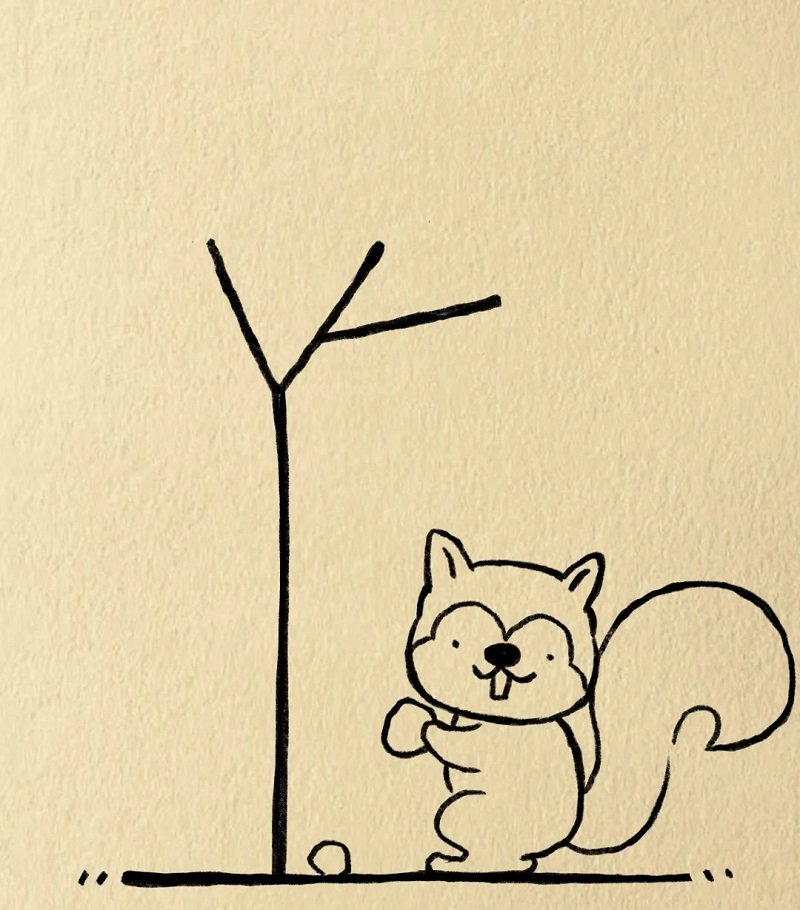 How to draw a simple squirrel 8
