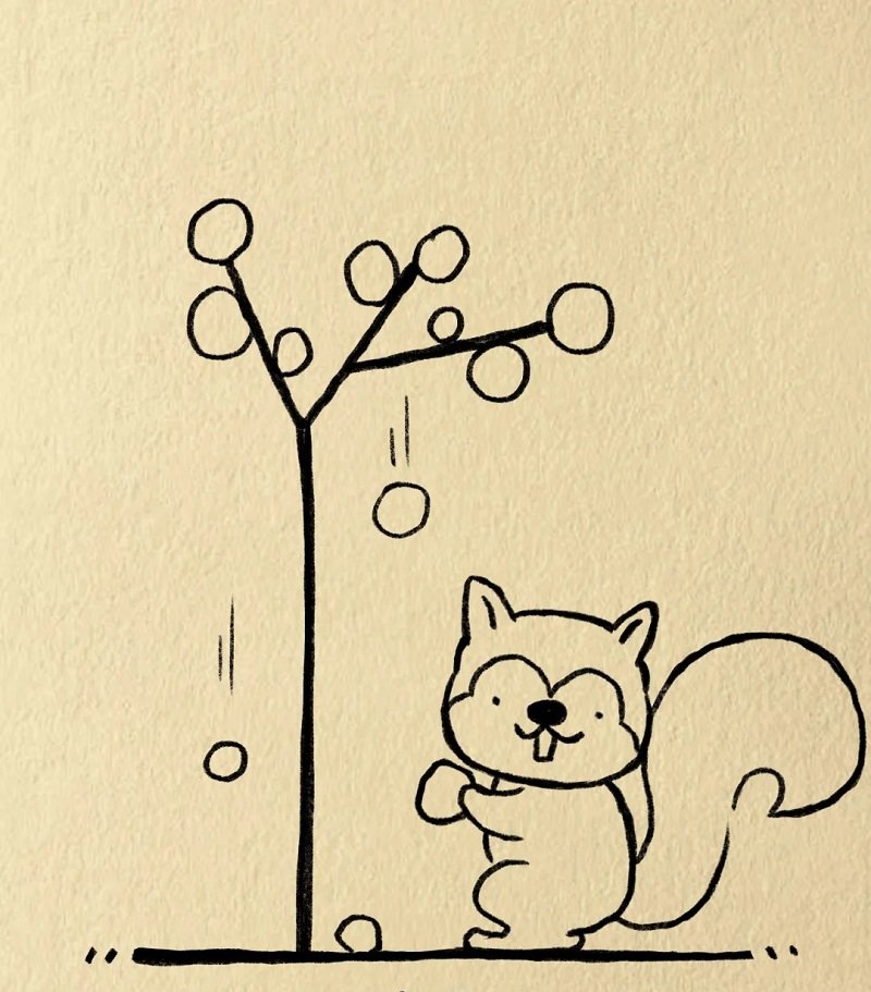How to draw a simple squirrel 9