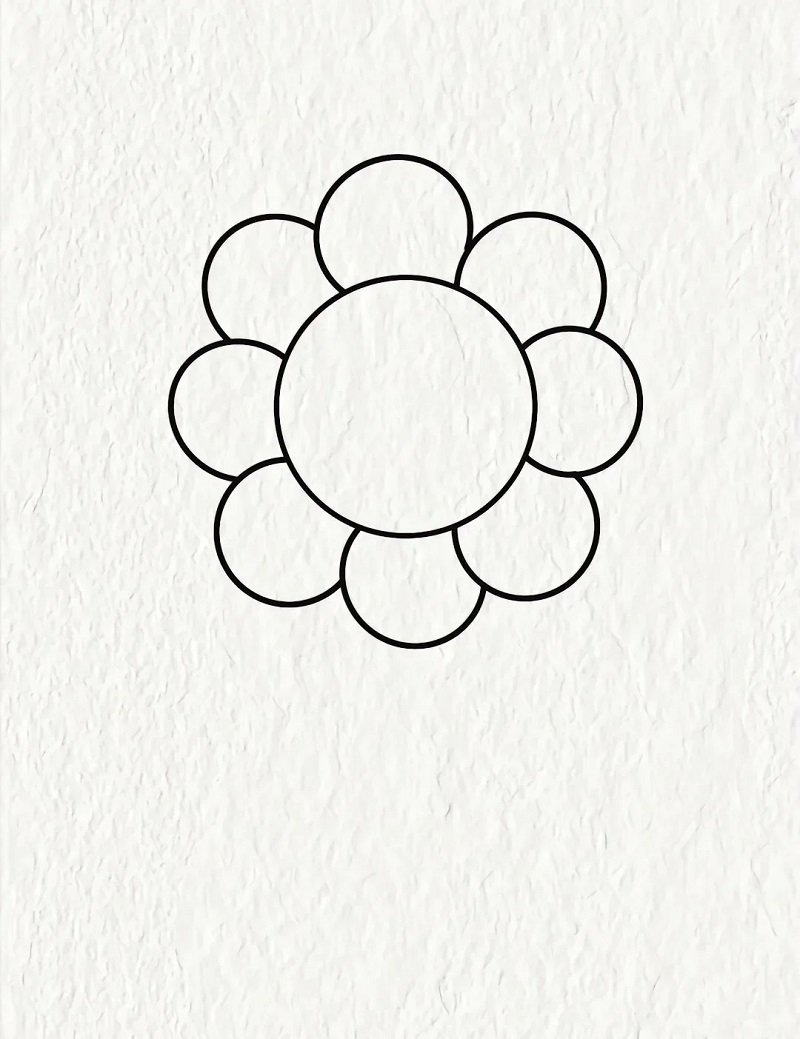 How to draw a simple sunflower 2