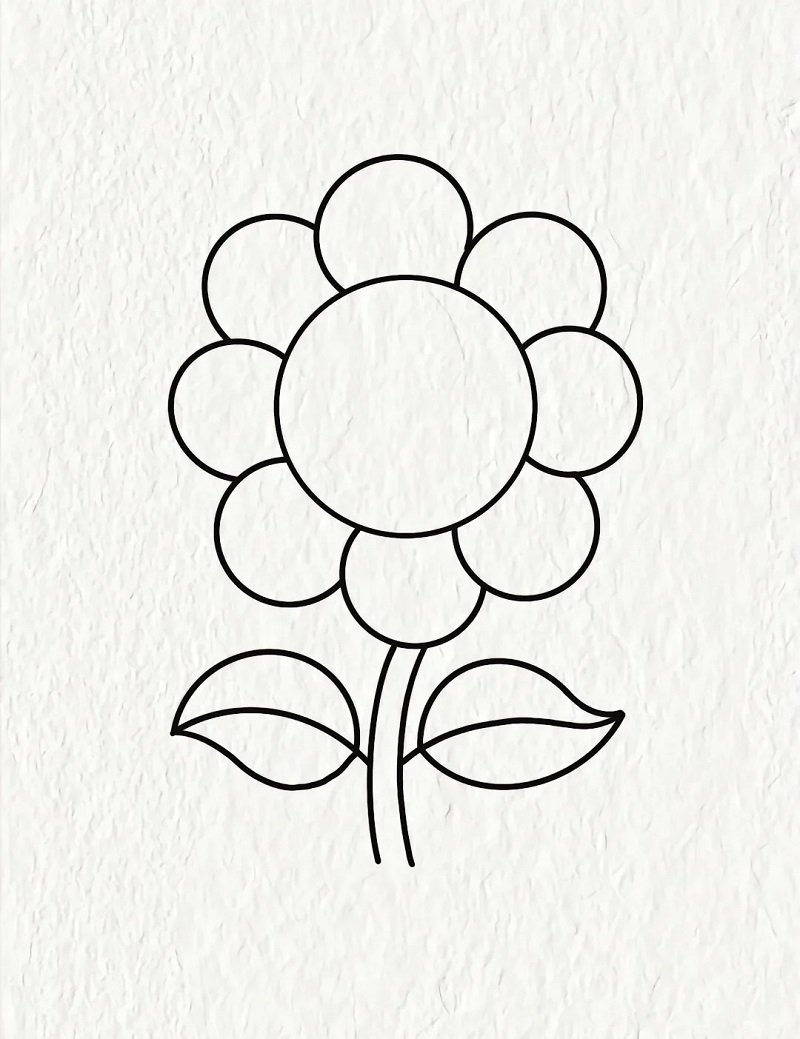 How to draw a simple sunflower 3