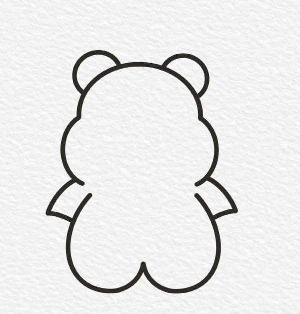 How to draw a simple teddy bear 4