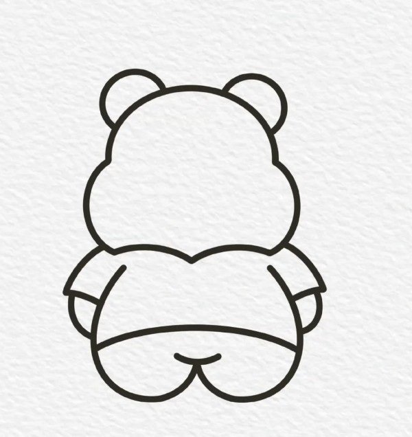 How to draw a simple teddy bear 5