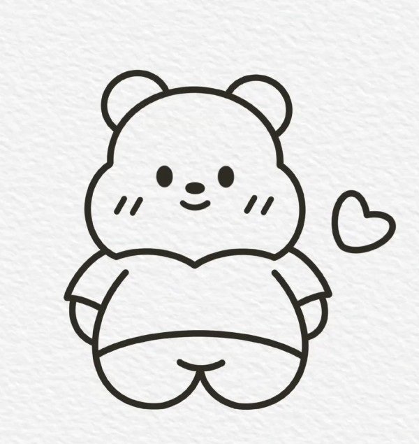 How to draw a simple teddy bear 6