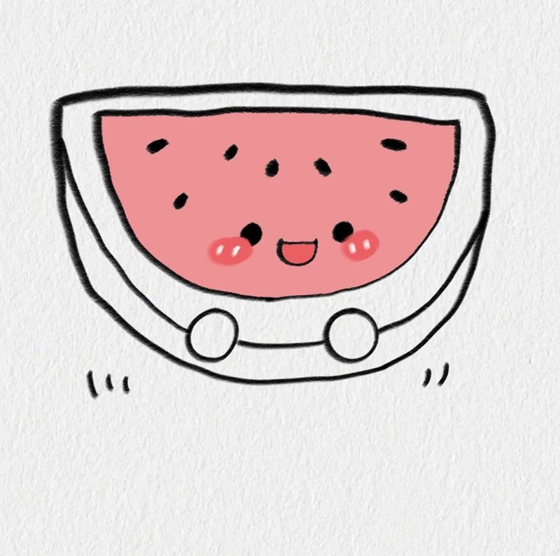 How to draw a slice of watermelon 4