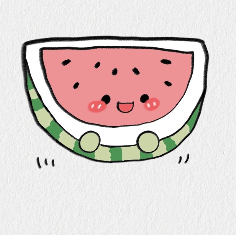 How to draw a slice of watermelon 5