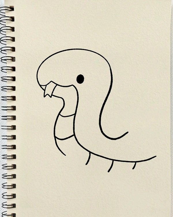 How to draw snake for kids 3
