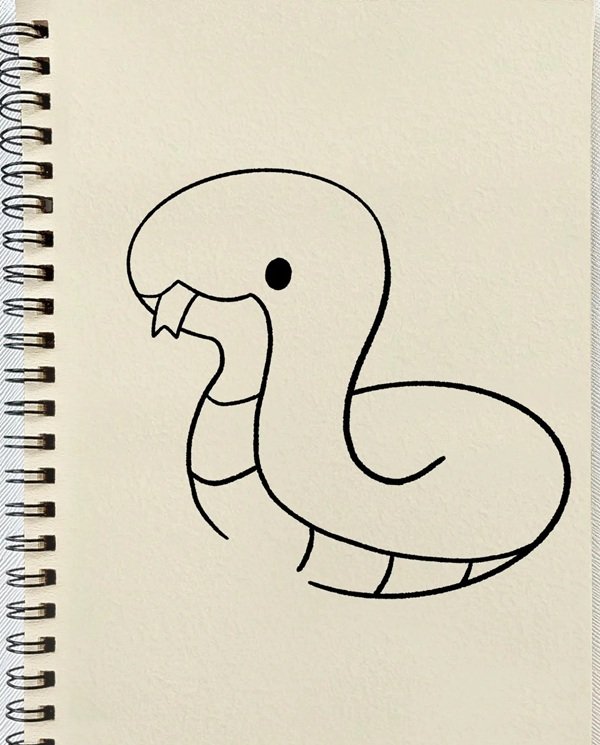 How to draw snake for kids 4