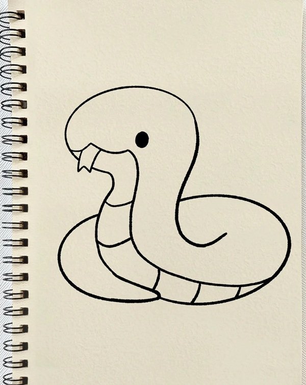 How to draw snake for kids 5