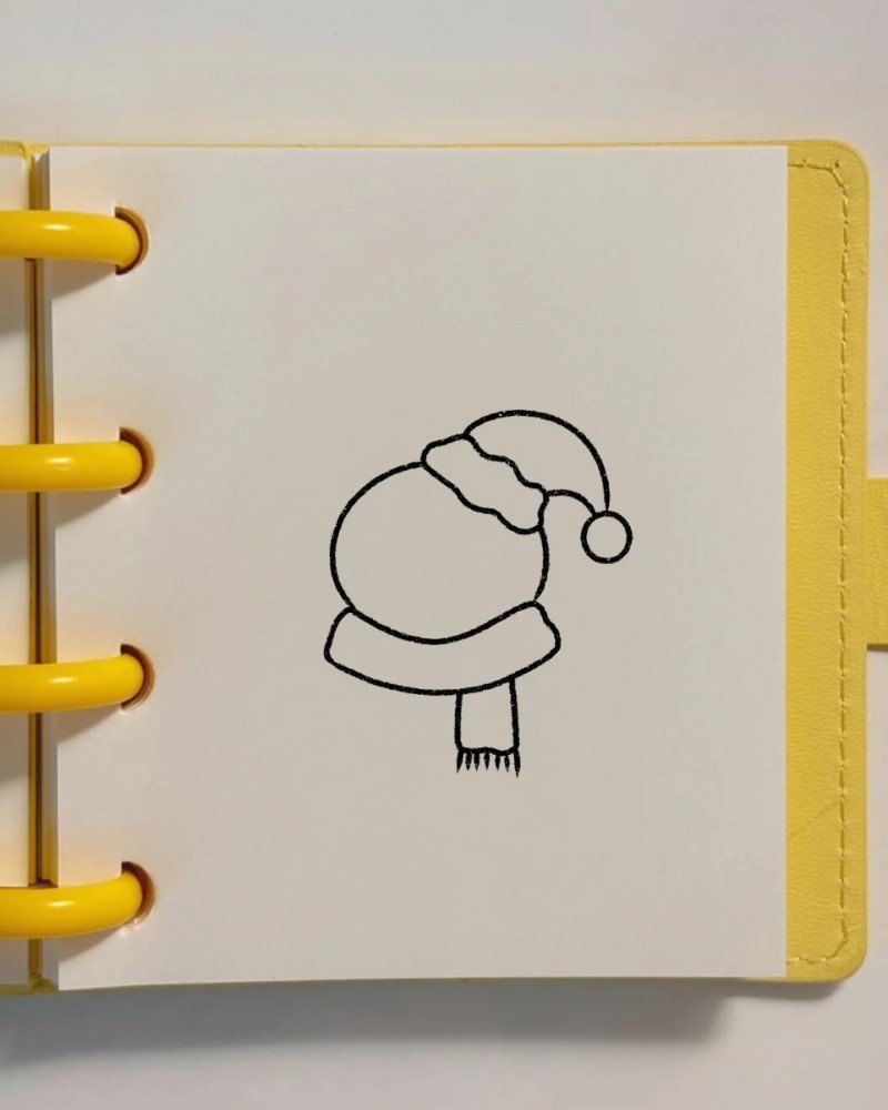 How to draw a snowman for kids 4