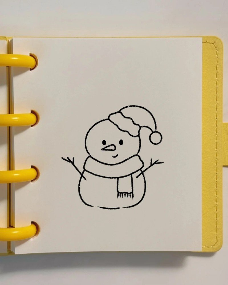 How to draw a snowman for kids 6