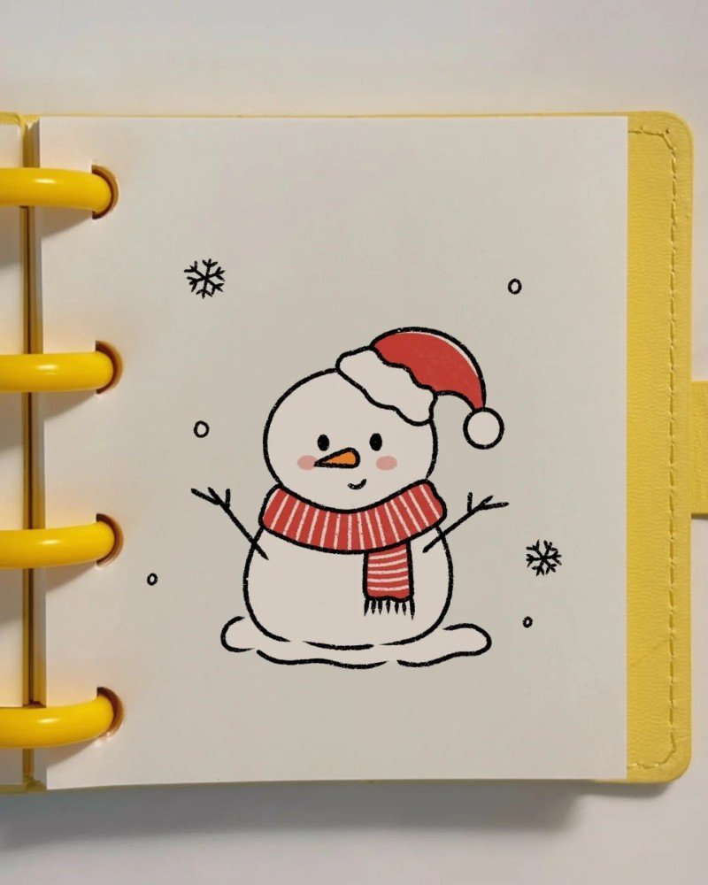 How to draw a snowman for kids