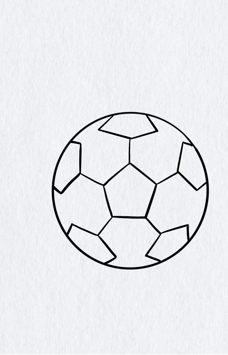 How to draw a soccer ball easy 4