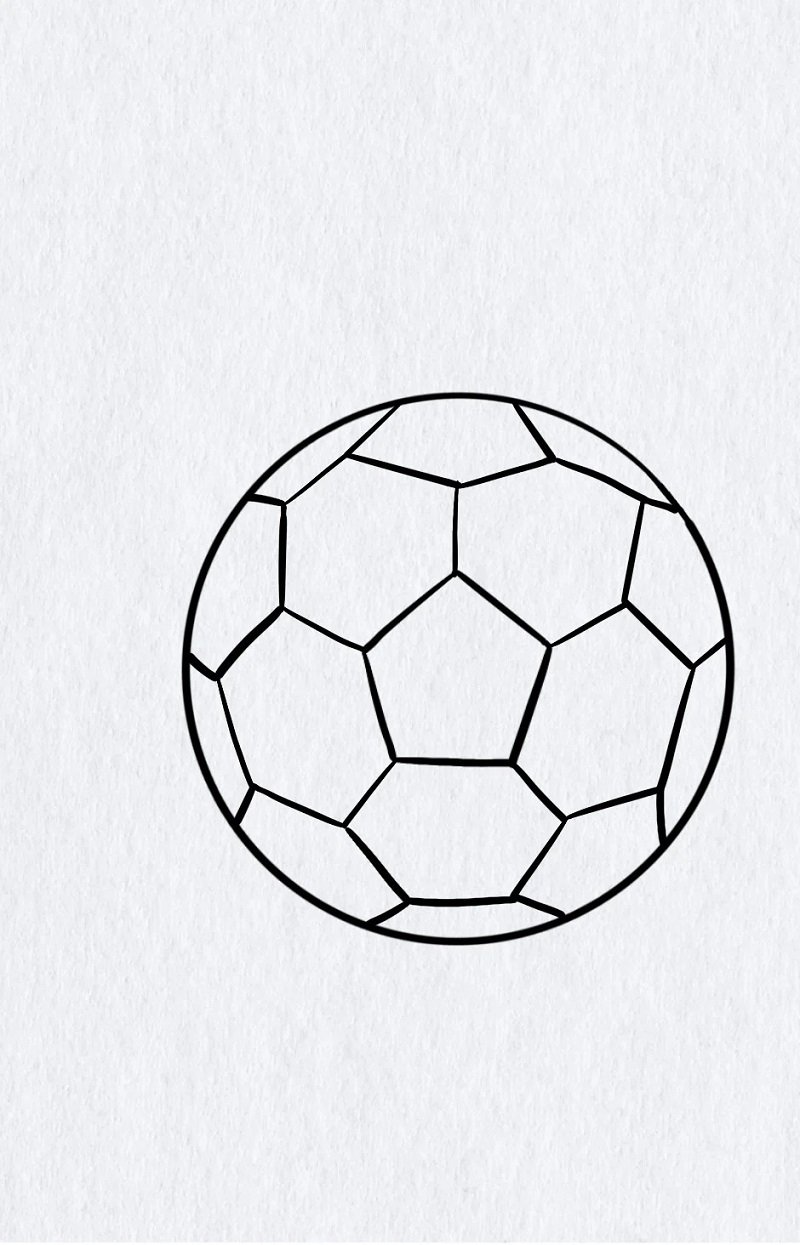 How to draw a soccer ball easy 5