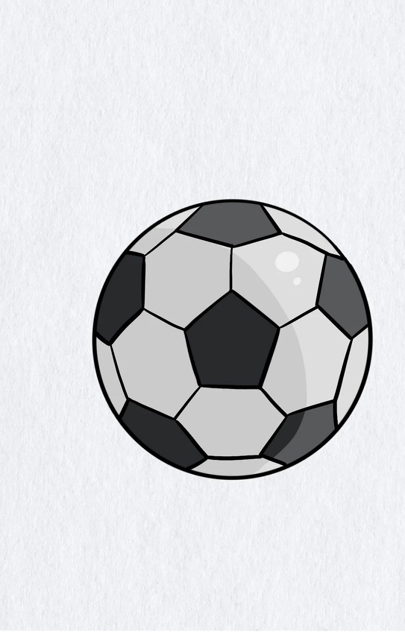 How to draw a soccer ball easy