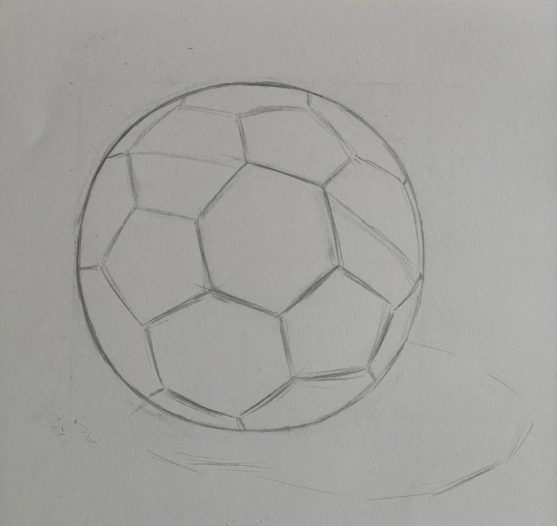 How to draw a soccer ball step by step 3