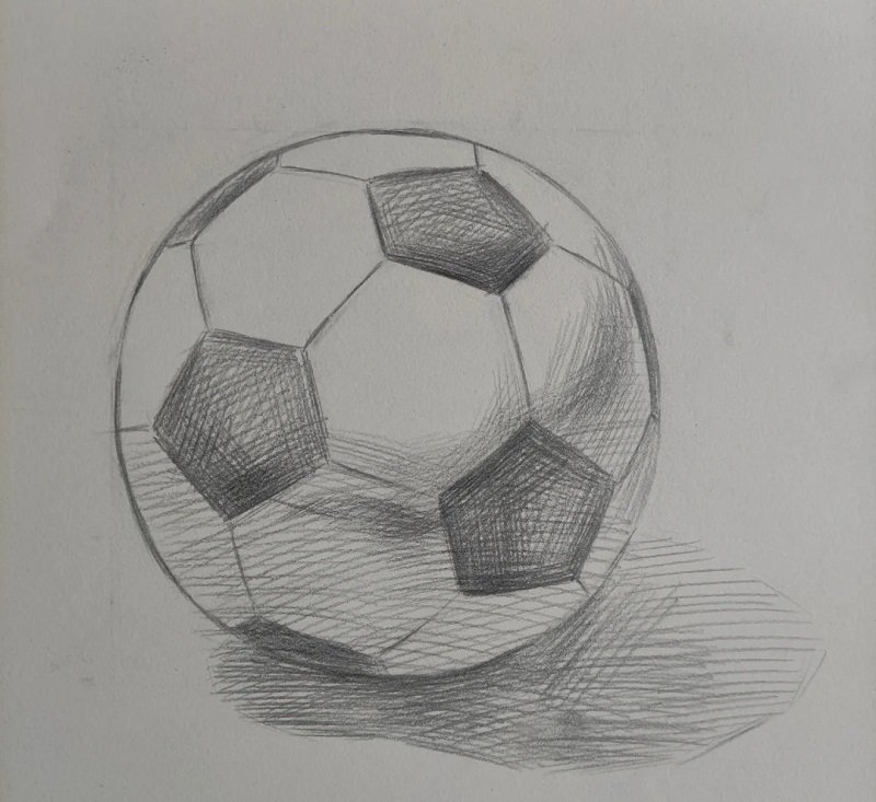 How to draw a soccer ball step by step 4