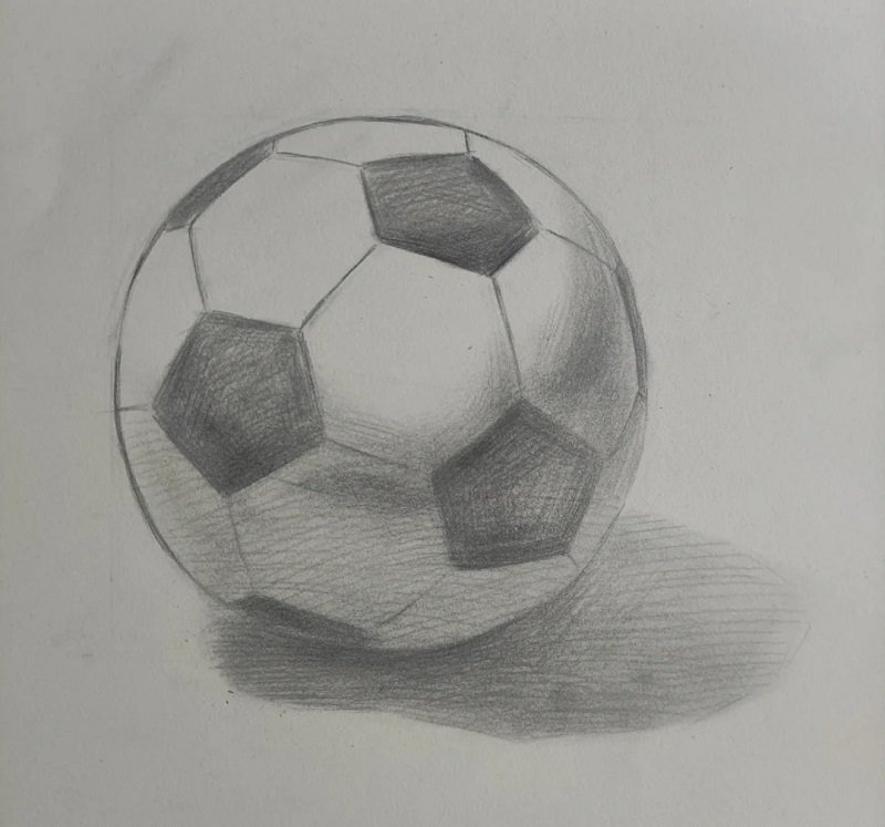 How to draw a soccer ball step by step 5