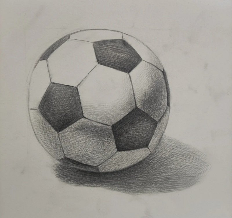How to draw a soccer ball step by step