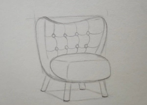 How to draw a sofa easy 4