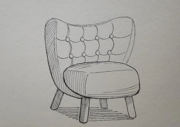 How to draw a sofa easy