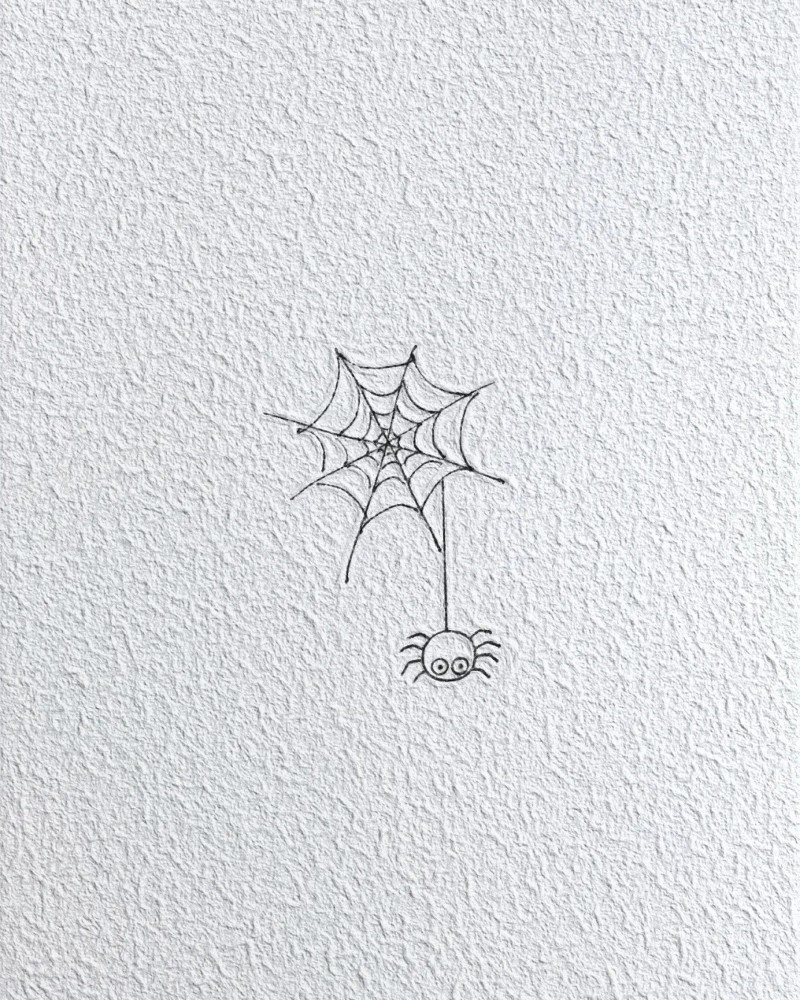 How to draw a Spider and web 3