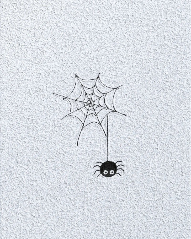 How to draw a Spider and web 4