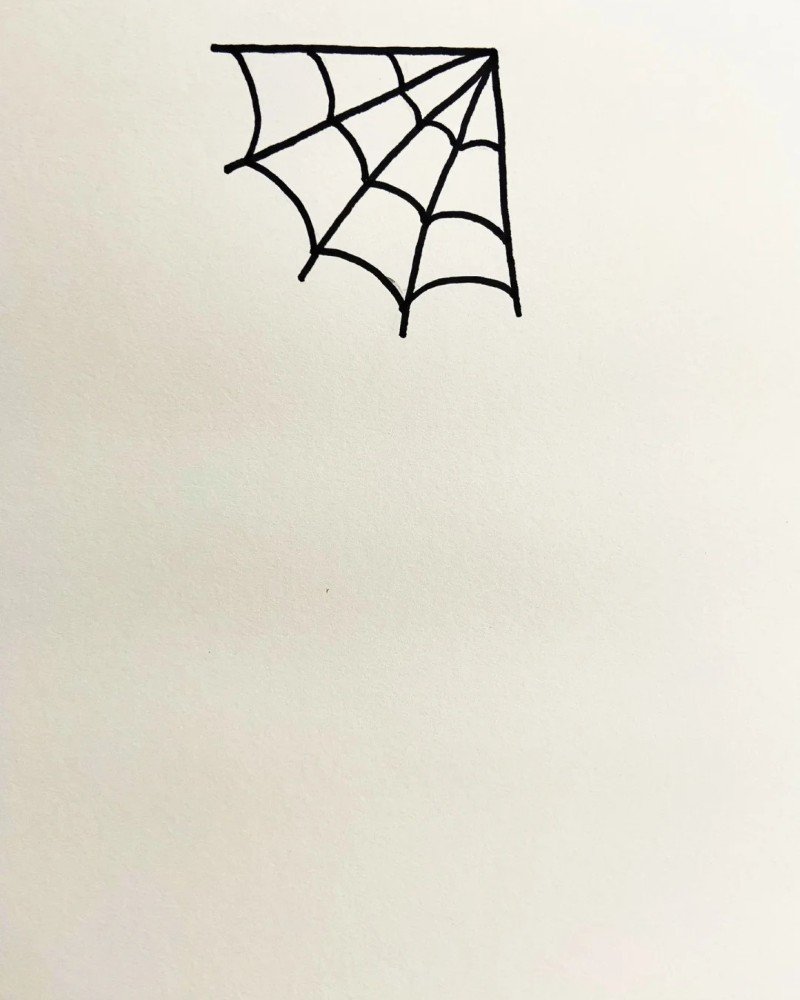 How to draw a Spider web 3