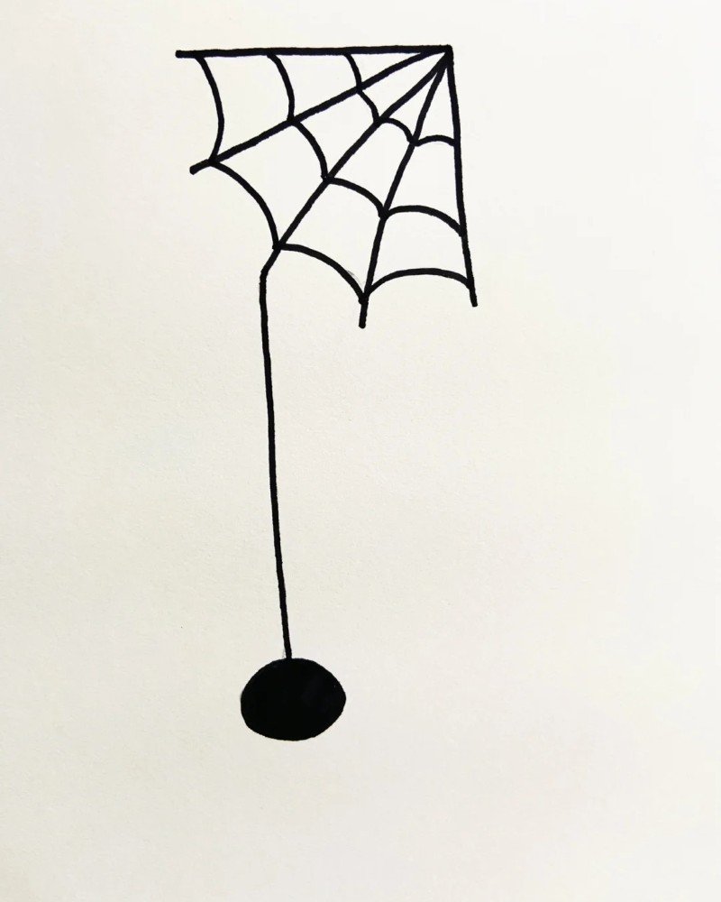 How to draw a Spider web 4