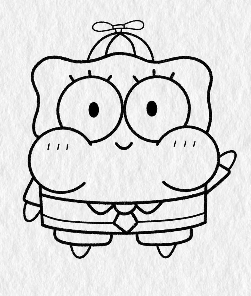 How to draw a Spongebob cute 4