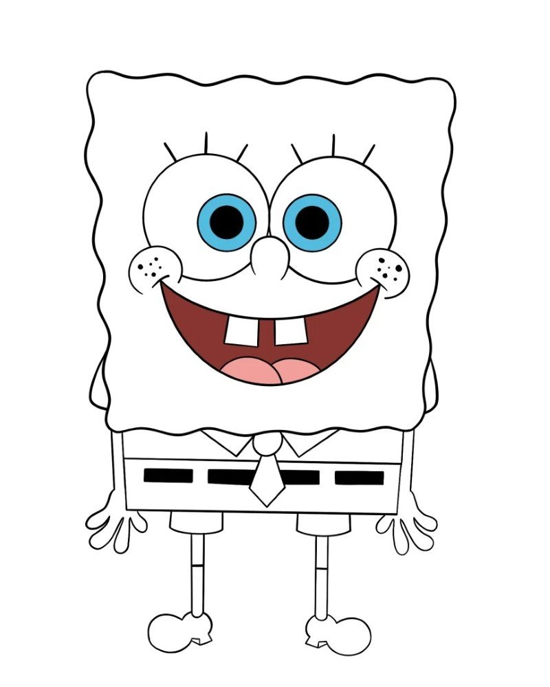 How to draw a Spongebob step by step 6
