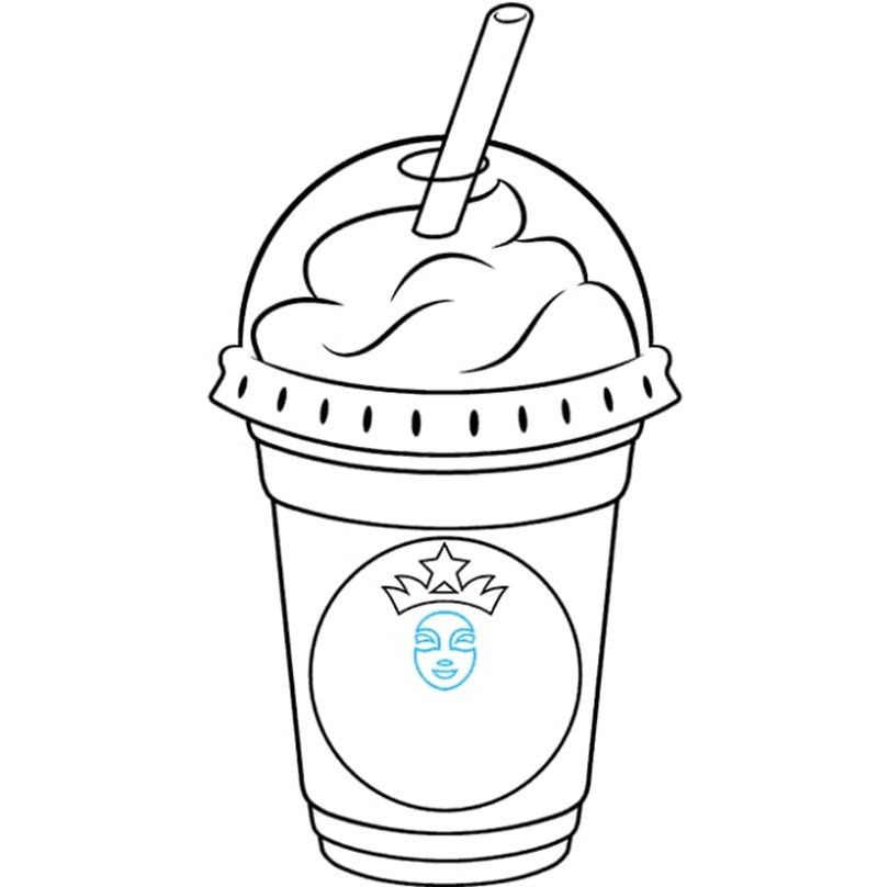 How to draw a starbucks coffee cup 7