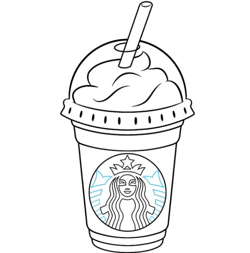 How to draw a starbucks coffee cup 9