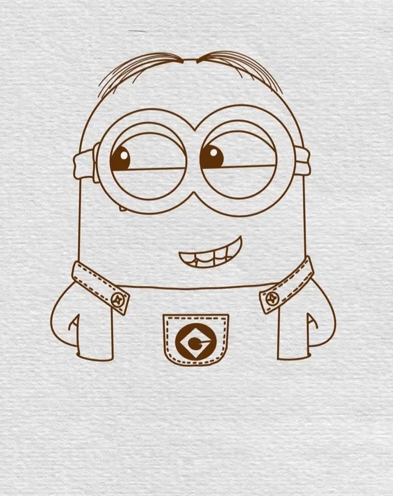 How to draw a step by step minion 4