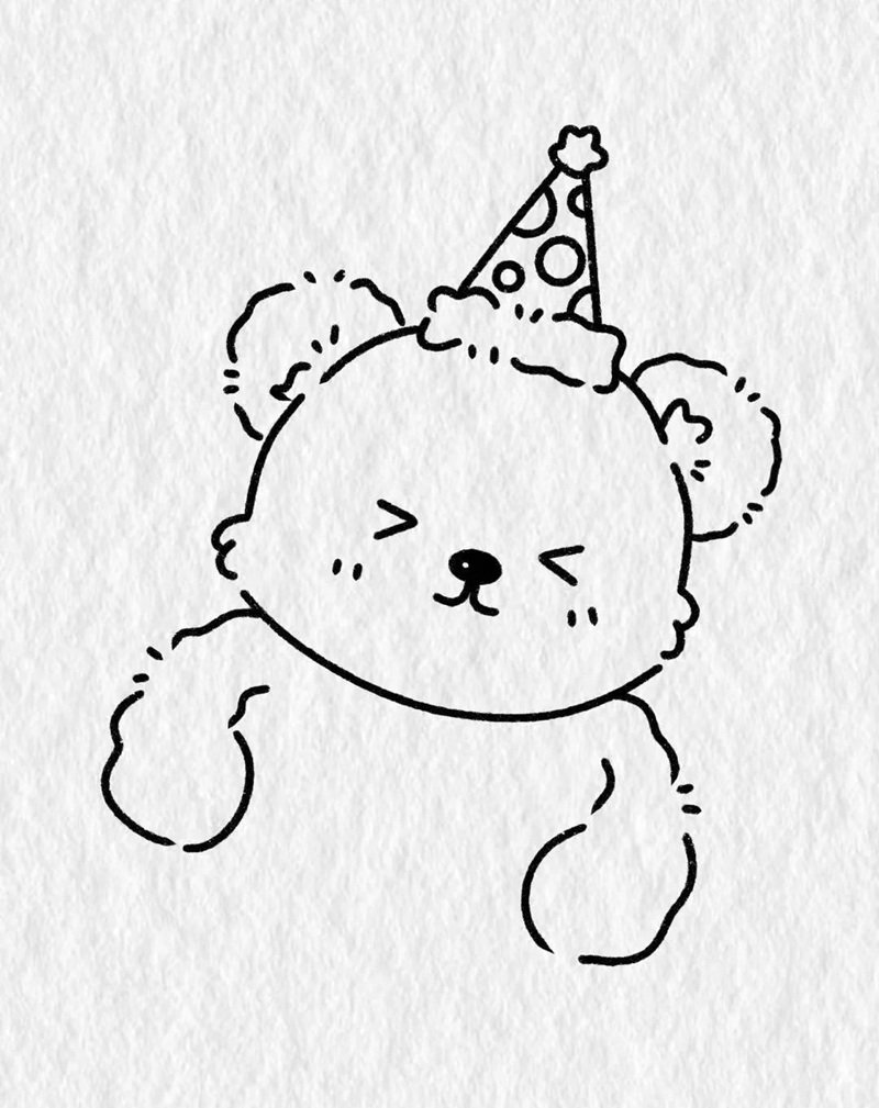 How to draw a stuffed bear cute 3