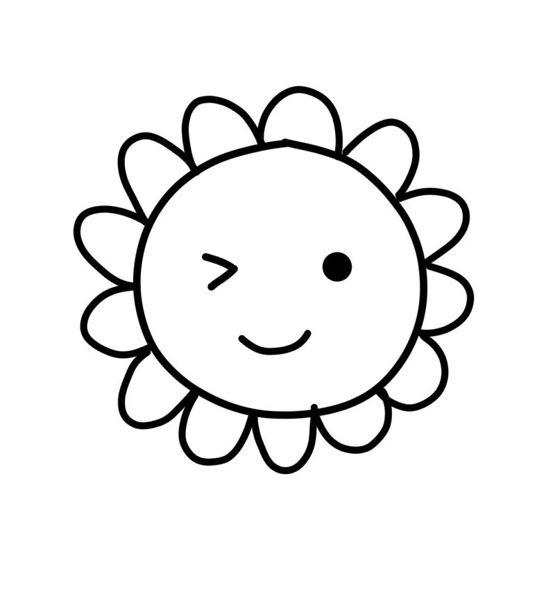 How to draw a sunflower for kids 3
