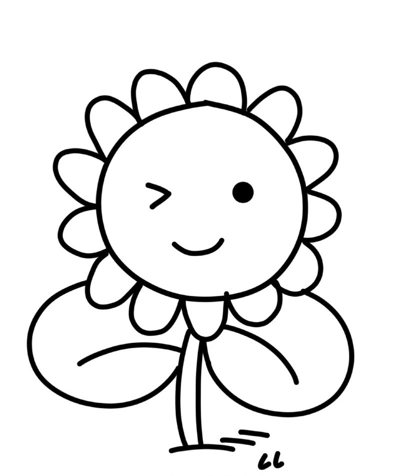 How to draw a sunflower for kids 4