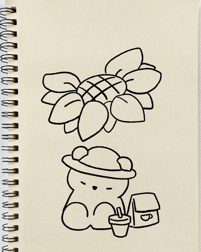 How to draw a sunflower step by step 5