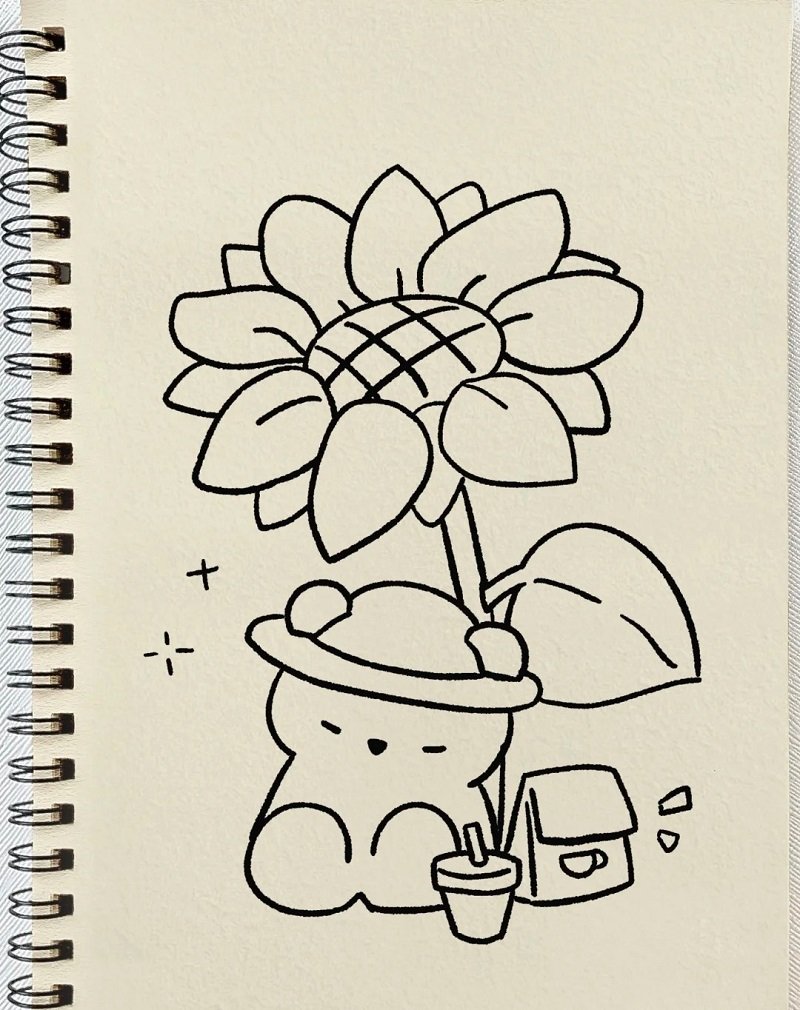 How to draw a sunflower step by step 7