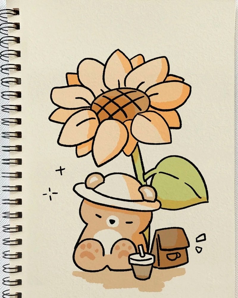 How to draw a sunflower step by step