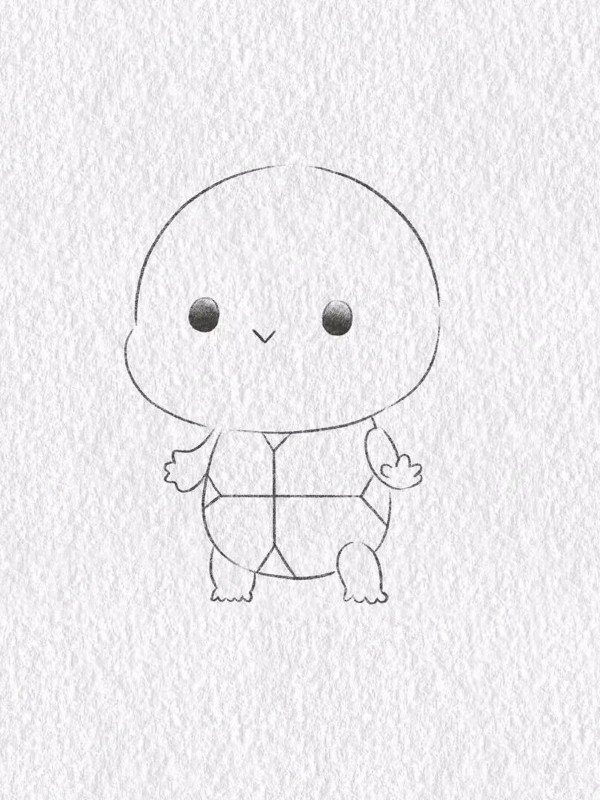 How to draw a turtle with pencil 4