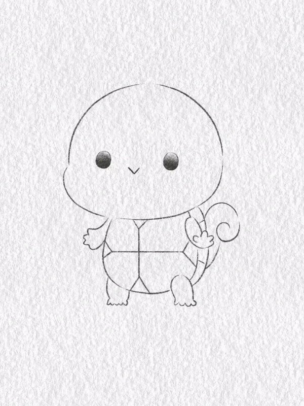 How to draw a turtle with pencil 5