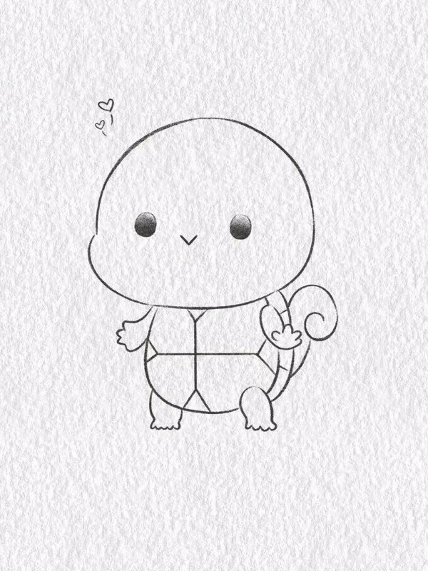 How to draw a turtle with pencil