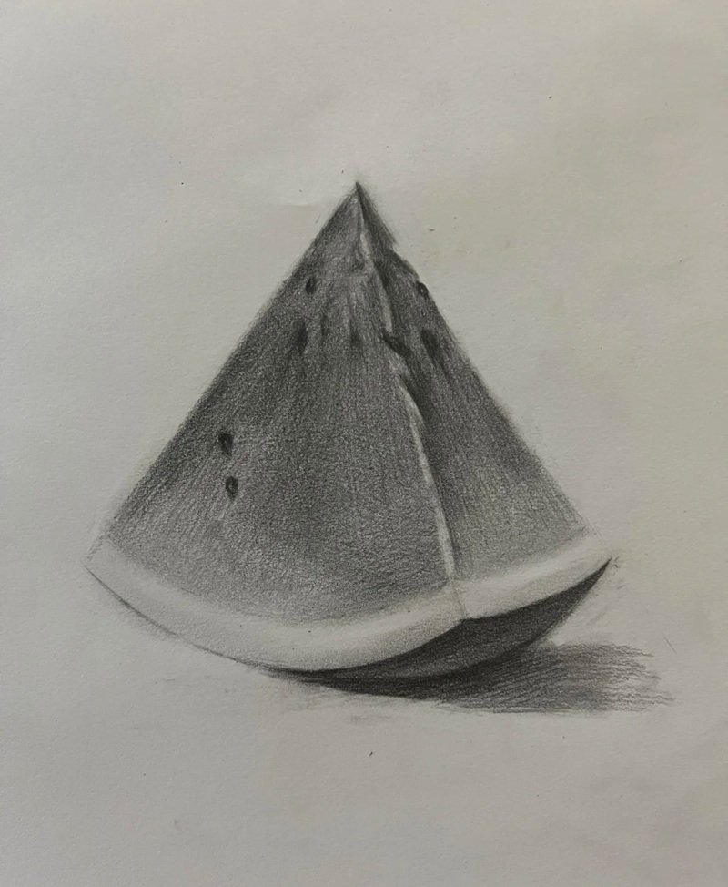 How to draw a watermelon slice