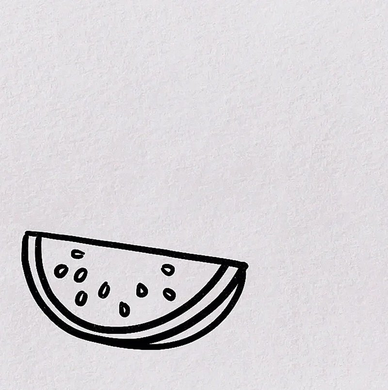 How to draw a watermelon easy 3