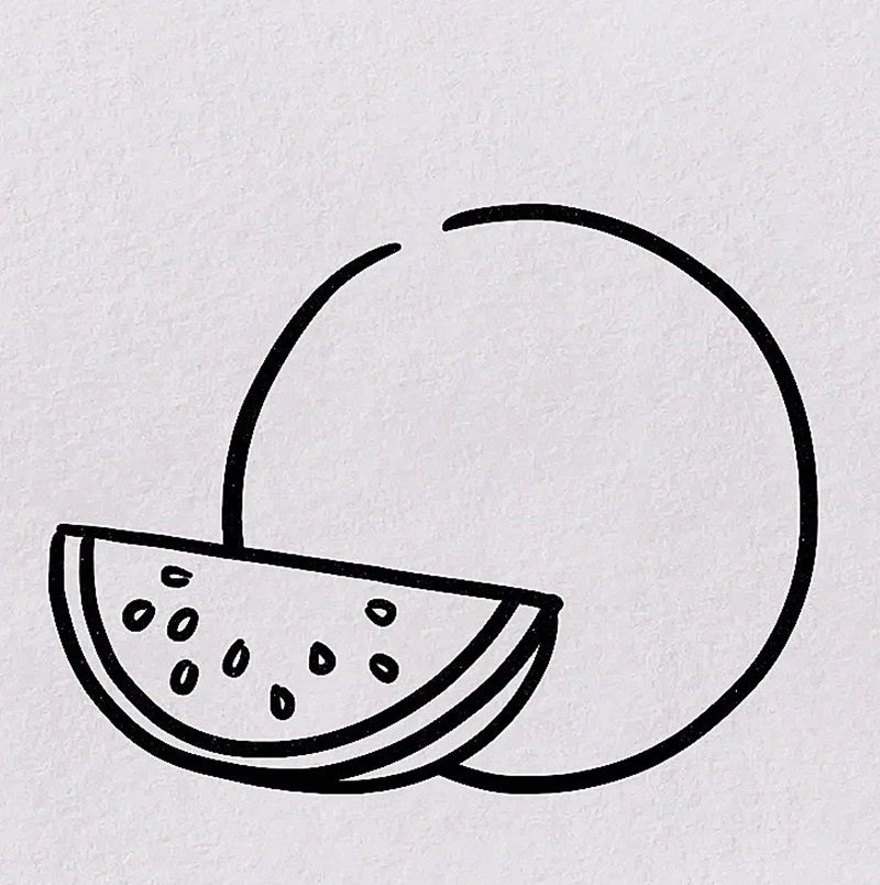 How to draw a watermelon easy 4